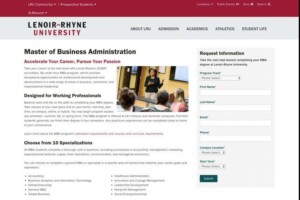 Example of MBA academic program page