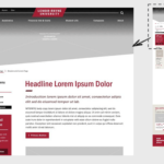 View of an example template showing area at top of page for photo masthead, left navigation area with call to action, page title, intro text and webpage copy with image gallery Screenshot of an example template showing area at top of page for photo masthead, left navigation area with call to action, page title, intro text and webpage copy with image gallery