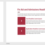 Financial Aid and Admission content featurette showing headline and text copy Financial Aid and Admission content featurette showing headline and text copy